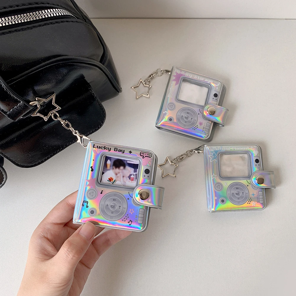 Niche Shiny Face Star Chaser 2-inch ID Photo Album Shining Mini Album Headstick Keychain Pendant