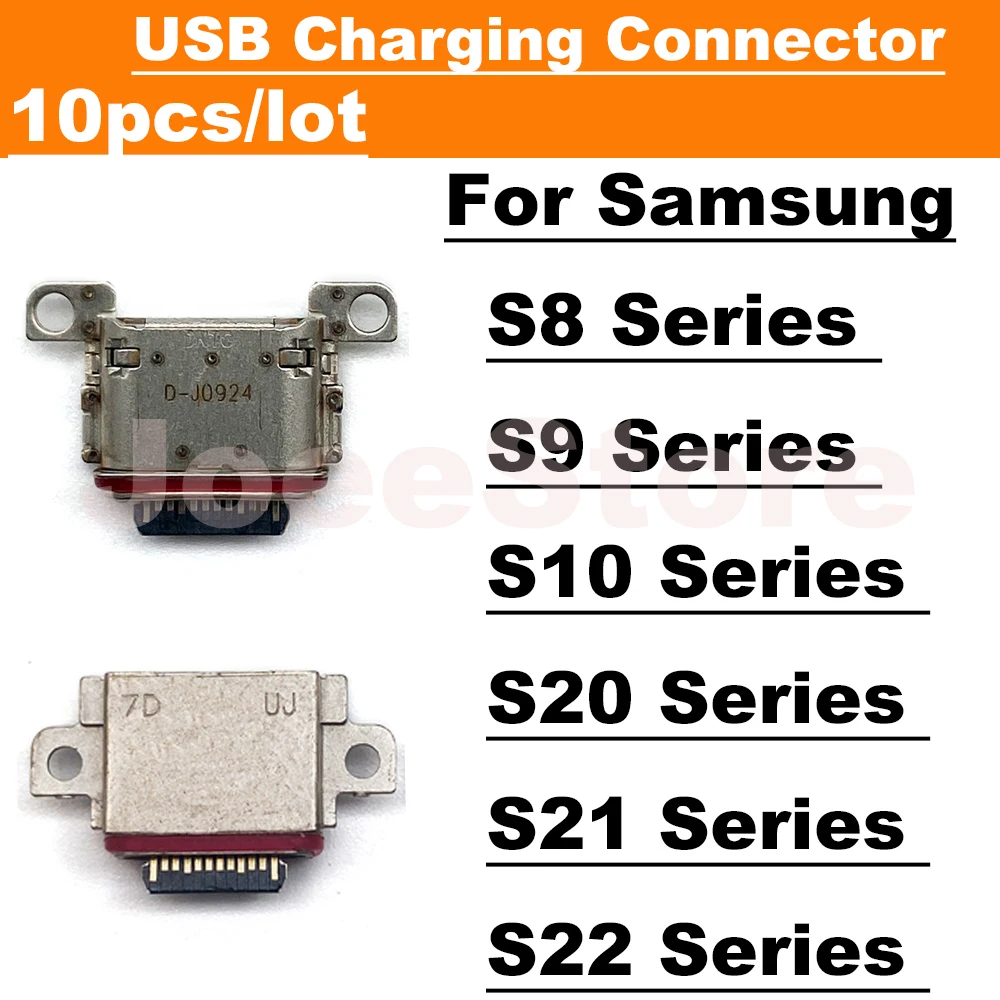 10pcs USB Charging Port Jack Connector For Samsung S22 S10 S20 S21 Ultra S23 S8 S9 Plus Type-C Charger Plug Dock Micro Socket