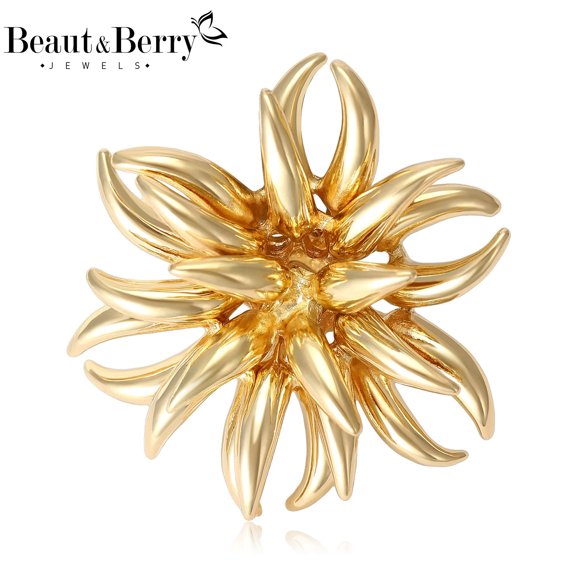 Beaut&Berry Vintage Glossy Firework Brooches for Women Unisex Creative Pins Casual Party Accessories New Gifts Friend Decoration