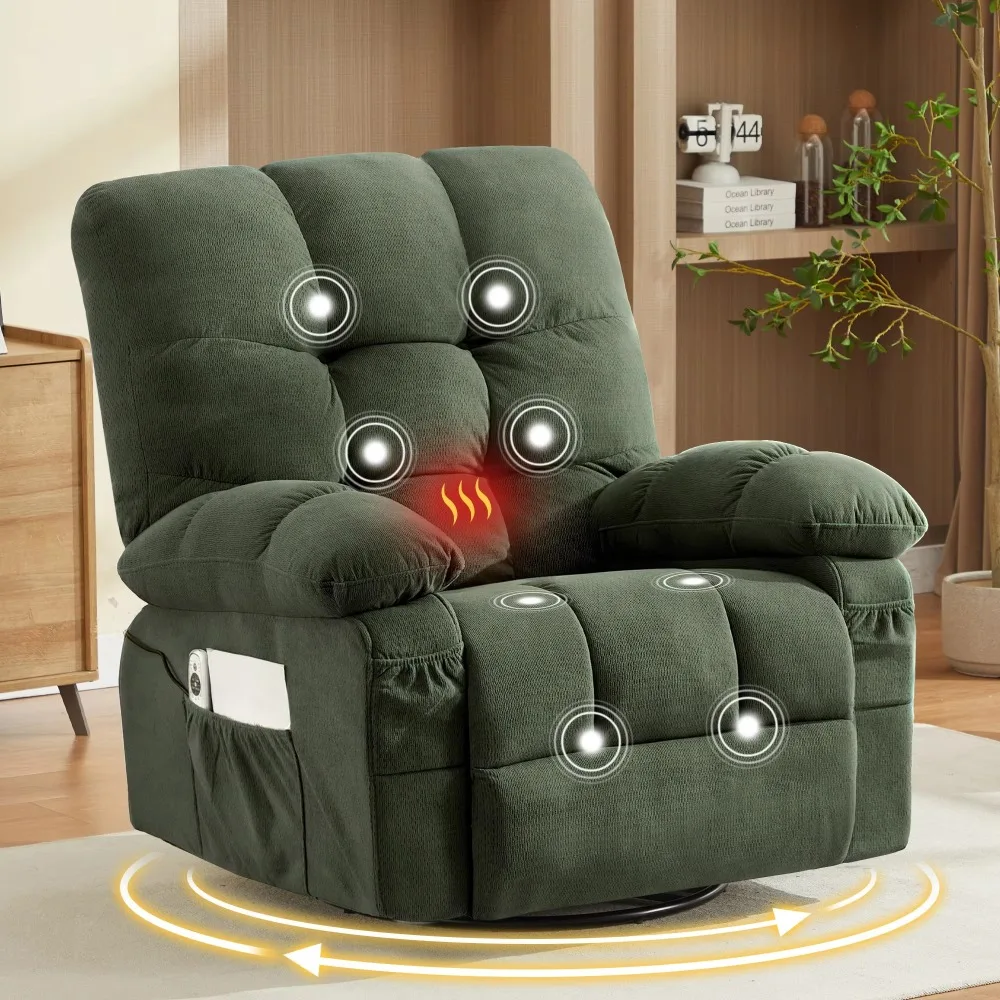 Wooden Metal Leg Massage Revolving Lounge Vibrating Waist Heating Adult 350 Pounds Extra Large Rocking Chair Single Sofa