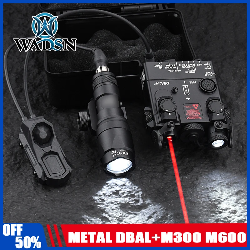 WADSN All Metal DBAL-A2 Laser Sight SF M300 M600 Tactical Flashlight Red/Green/Blue laser AXON remote sitting infrared