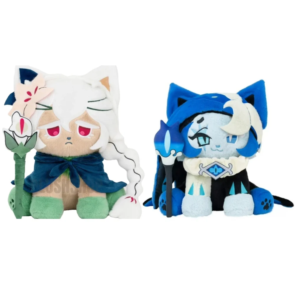 Hot Cookie Run: Kingdom Shadow Milk Cookie Cat Anime Figure Plush Toys 25cm Shadow Cat Cookie Doll Custom Toys Kid Gift