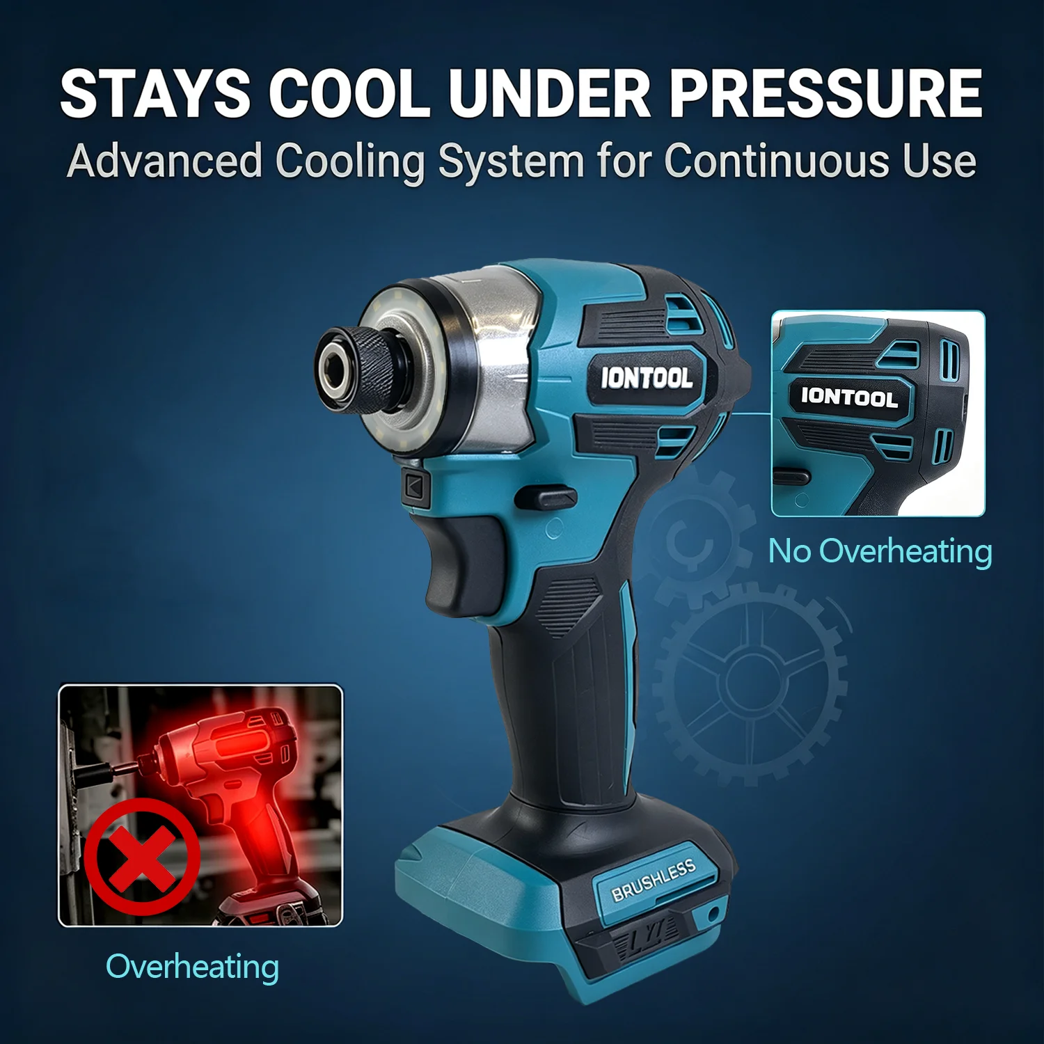 IONTOOL DTD173 Brushless Cordless Impact Driver Bare Unit 180N.m Wrench Driver Fastener Garage Equipment Installation Power Tool