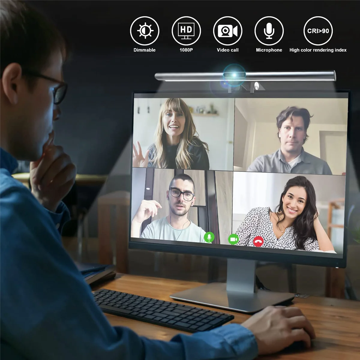 Computer Monitor Licht leiste Touchscreen Computer Lampe Augenschutz PC Computer Monitor Licht leiste mit 1080p Webcam