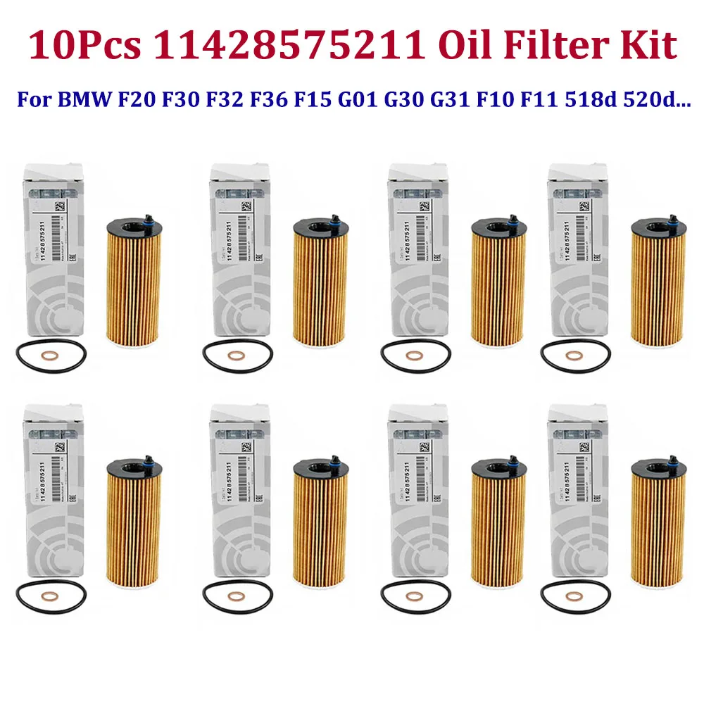 

10Pcs High Quality Oil Filter Element 11428575211 HU6014/1Z For BMW F20 F30 F32 F36 F15 G01 G30 G31 F10 F11 518d 520d