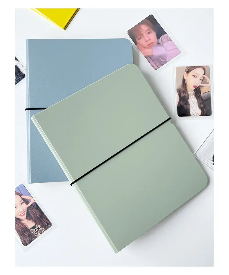 Big A5 Photocard Binder 4Grid Collect Book with Elastic Band 3inch 3hole Photo Album PU Leather Photo Holder Korean Kpop