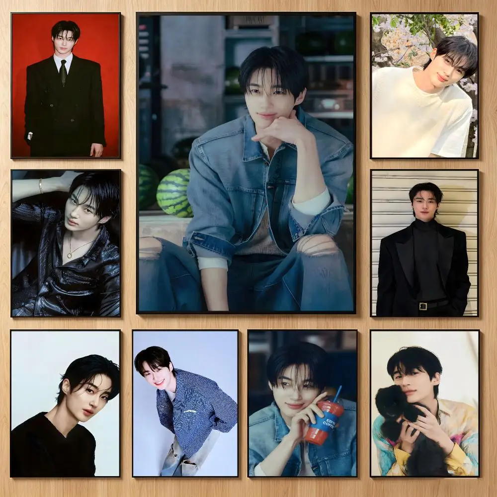 Handsome Celebrity B-Byeon Woo-Seok Poster Classic Self-Adhesive PP Wall Sticker for Living Room Bar Decor Gift