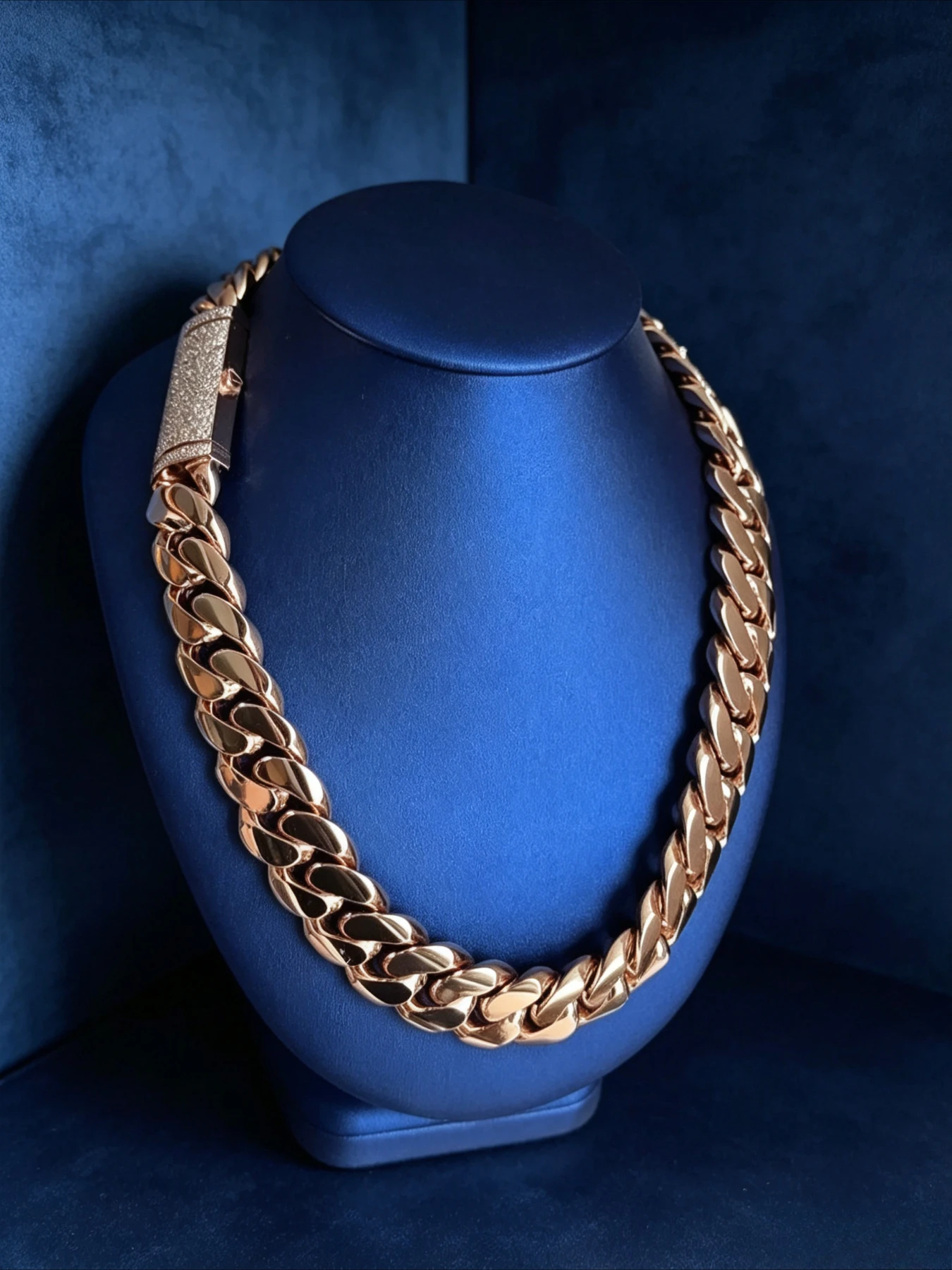 22Mm American street style solid Cuban bracelet necklace,evenly electroplated and colored with advanced textures,gift box packag