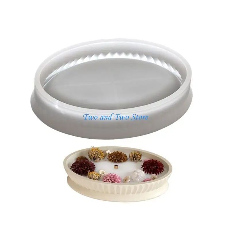 

HX6F Silicone Craft Mold Elliptical Jewelry Tray Moulds Silicone Plate Mold Perfect for Making Project and Home Ornaments