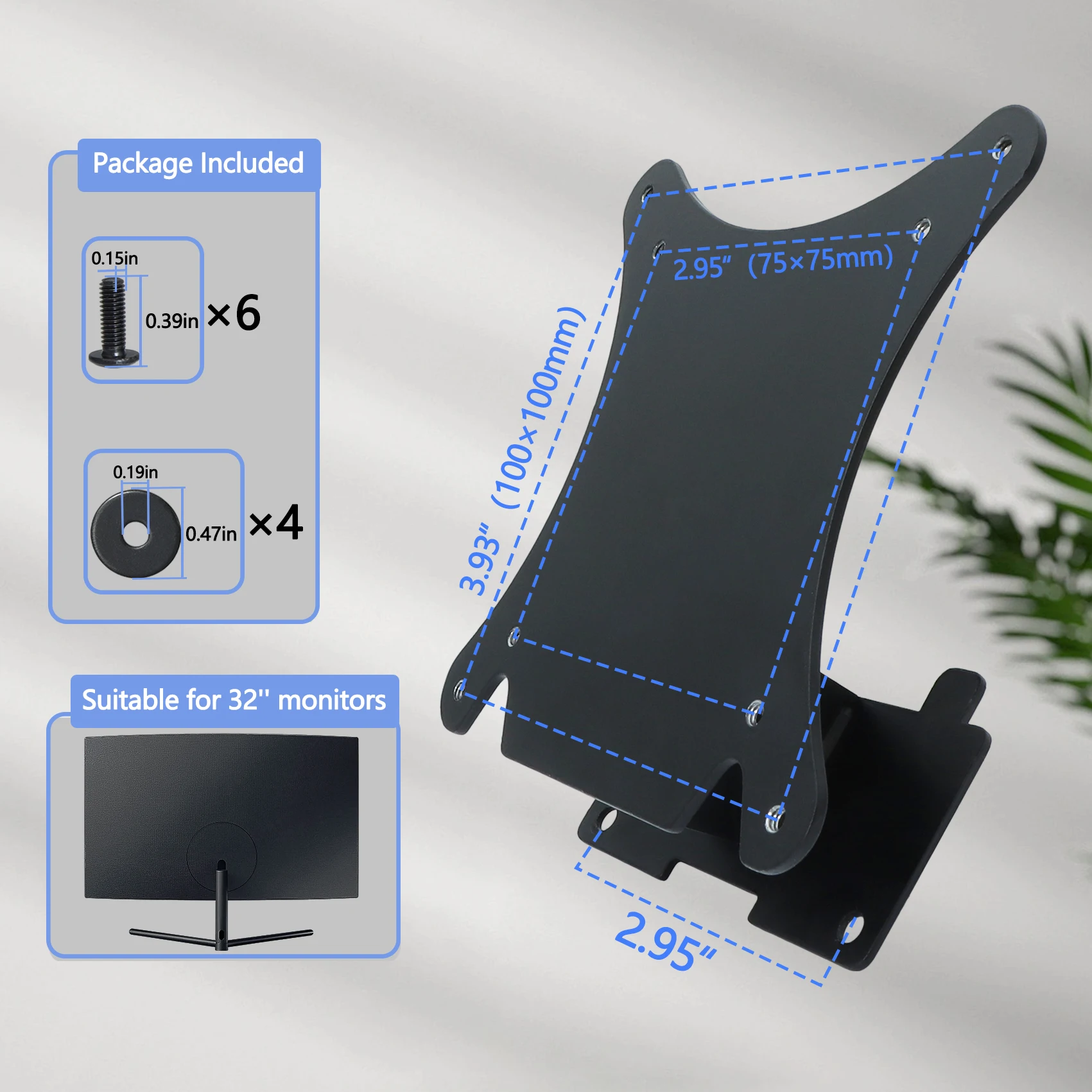 Wall Mount VESA adapters Bracket for Samsung UR59 Series 32" U32R59C U32R591C U32R590C UR59C UR590 Curved Monitor - Image 2