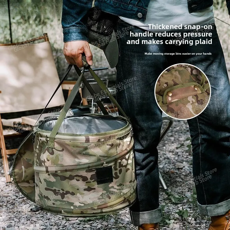 

Outdoor Camping Folding Trash Can Picnic Portable Miscellaneous Items Dirty Clothes Basket Multifunctional Outdoor Folding