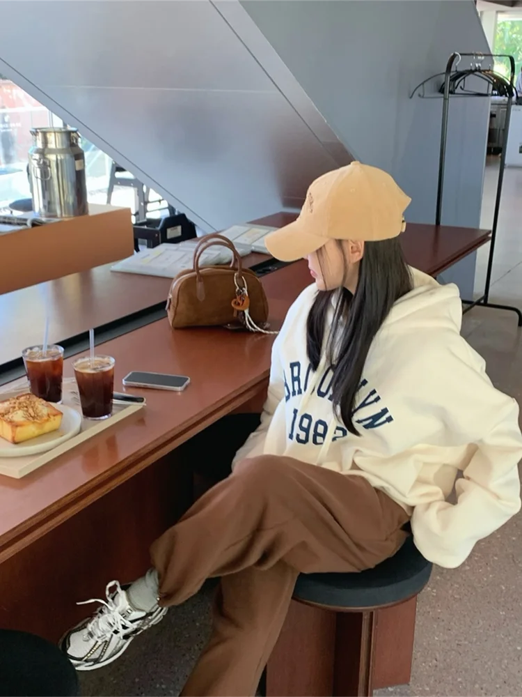 Z عارضة المتضخم هوديي Fce اصطف مطبوعة بسيطة Sle المرأة البلوز النسخة الكورية طويلة Sve جولة Ne البلوز #2