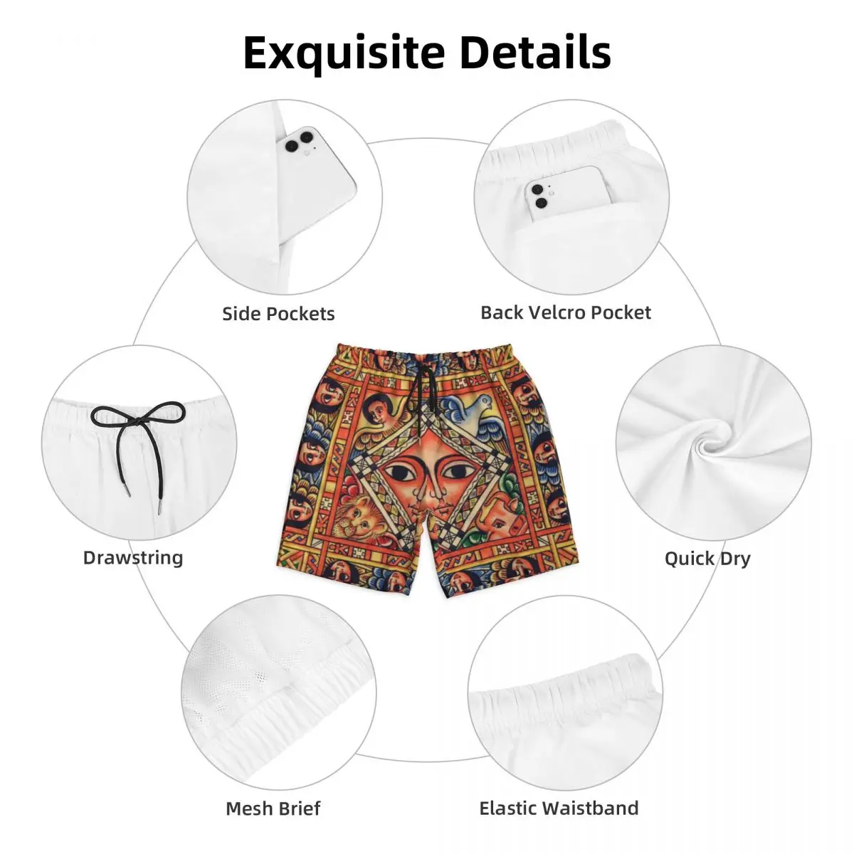 Äthiopische alte Kunstdruck Herren Badehose schnell trocknen Beach wear Beach Board Shorts Boards horts