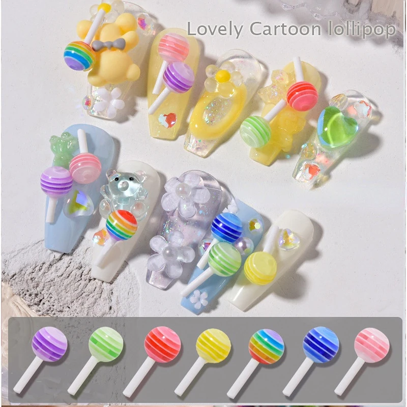 10 pcs Colorful Sweet Candy Lollipop Charm for Jewelry Making DIY Earrings Necklace KeyChain Pendant Jewelry Making Accessories