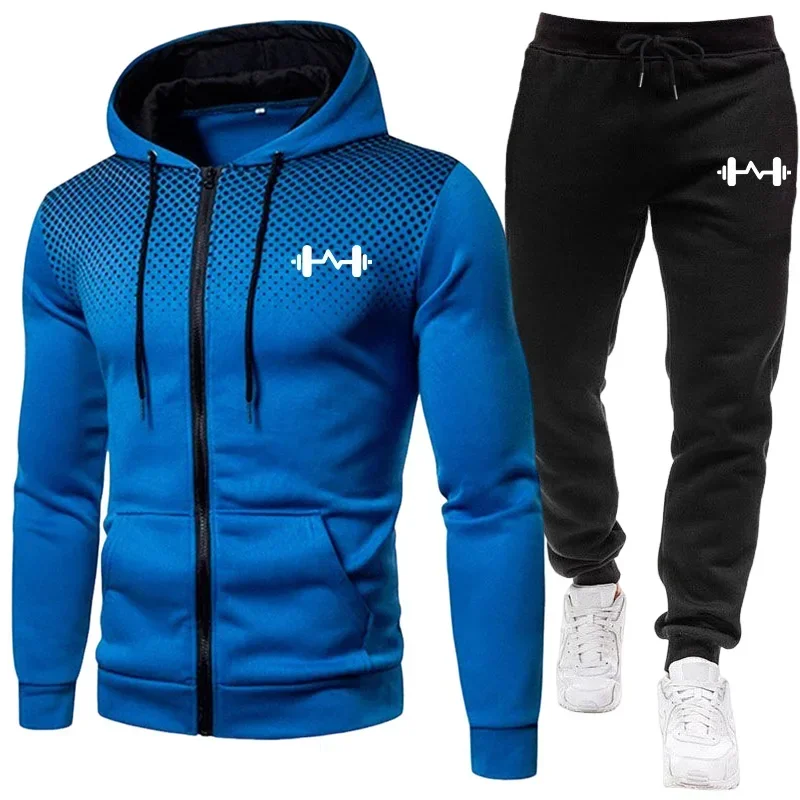 

2025 New Men's Hoodie+Sports Pants Autumn/Winter Daily Casual Jogging Zipper Men's Sports Shirt Set
