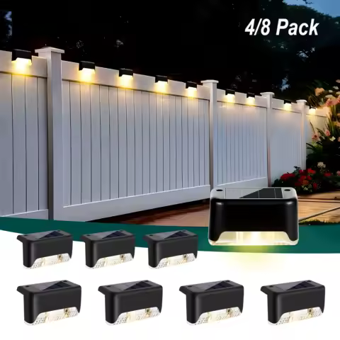 1/4/8/pcs Outdoor LED Solar Deck Lights Waterproof Fence Post Solar Lights for Courtyard Patio Stairs Step Yard Garden Decor