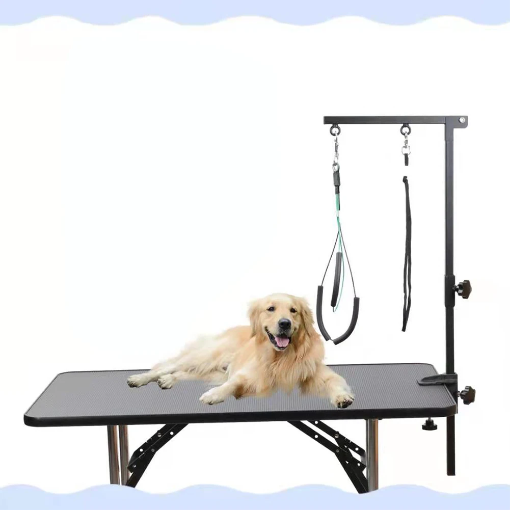 

Dog Shower Stand with Restraint Rope Trimming Pet Grooming Stand Pet Foldable Grooming Bracket Desk Dog Cat Holder for Bath Desk