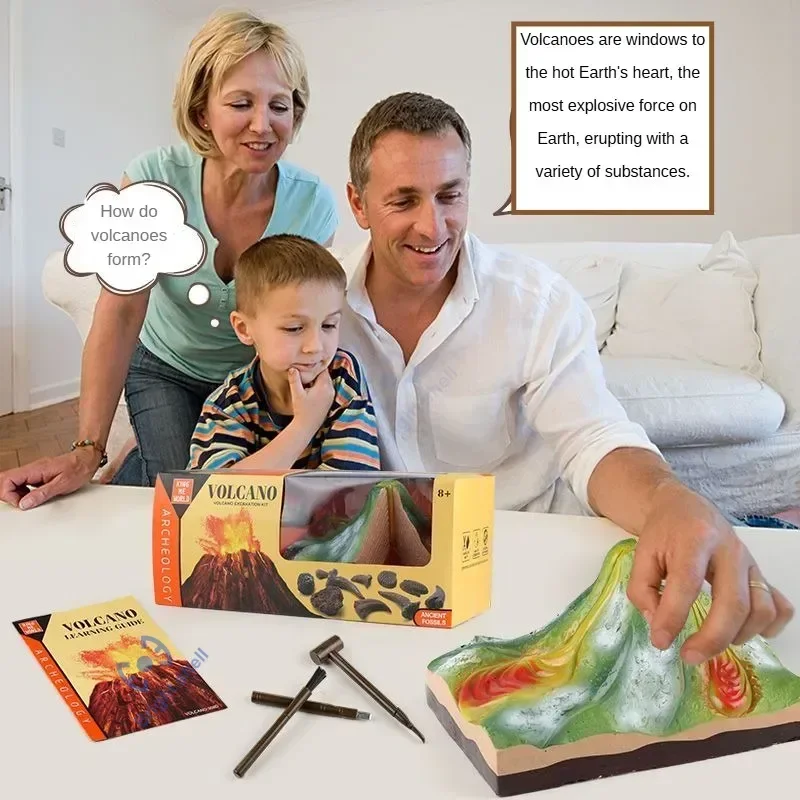 الهرم الاطفال لعبة ديناصور بركان لتقوم بها بنفسك الأحفوري علم الآثار مجموعة التنقيب الهياكل العظمية حفر الجذعية العلوم ألعاب تعليمية للأطفال #2