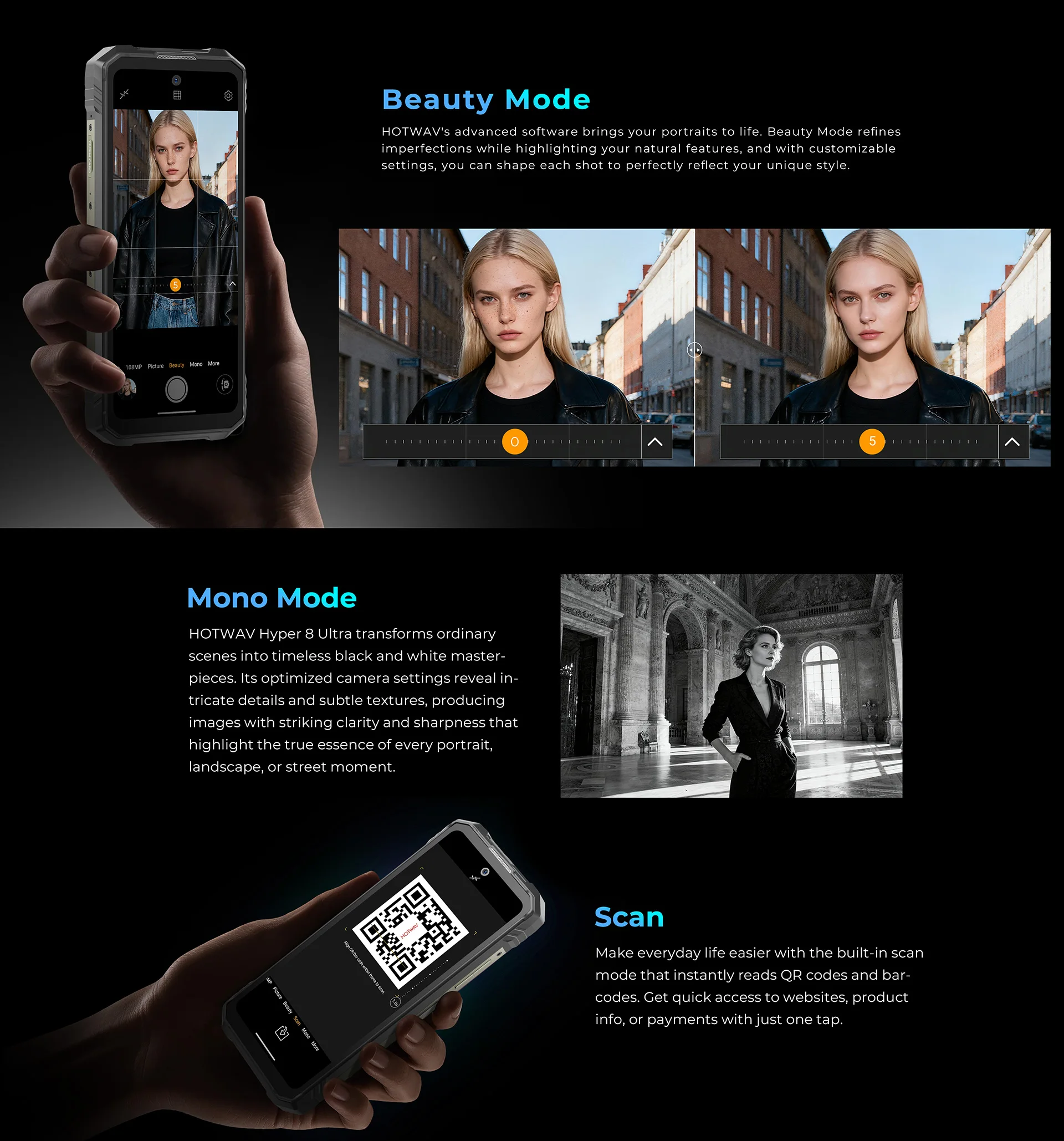 HOTWAV Hyper 8 Ultra Walkie-Talkie Robustes Smartphone 125 dB Lound-Lautsprecher 5G-Handy 12000 mAh 55 W 108 MP 12 GB 512 GB Mobiltelefon – Detail 31