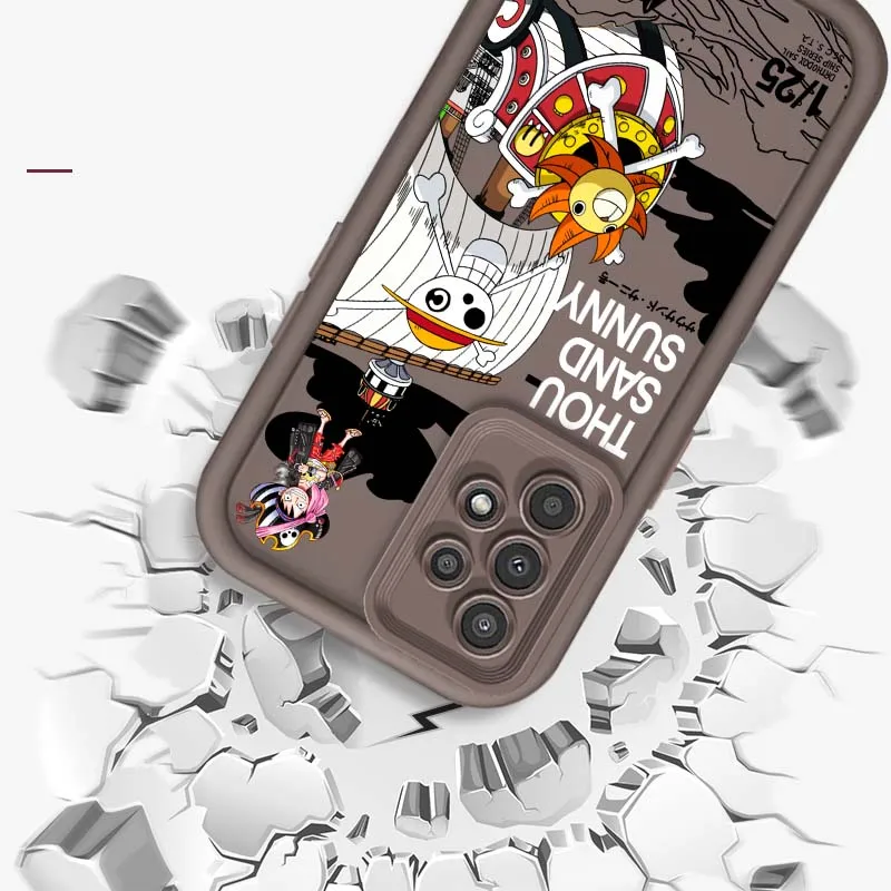 Dibujos animados de una pieza Zoro Art para Samsung A73 A72 A56 A55 A54 A53 A35 A32 A25 A24 A23 A21s A14 A05 5G caja de teléfono con escalera ocular