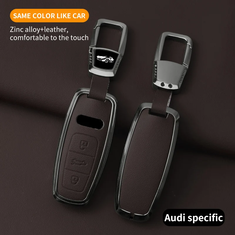 Zinc Alloy Car Smart Key Case Cover Protector for Audi A6 A7 A8 E-tron Q5 Q8 C8 D5 A1 A3 A4 A5 Q3 Q7 R8 TT TTS RS 8S Accessories