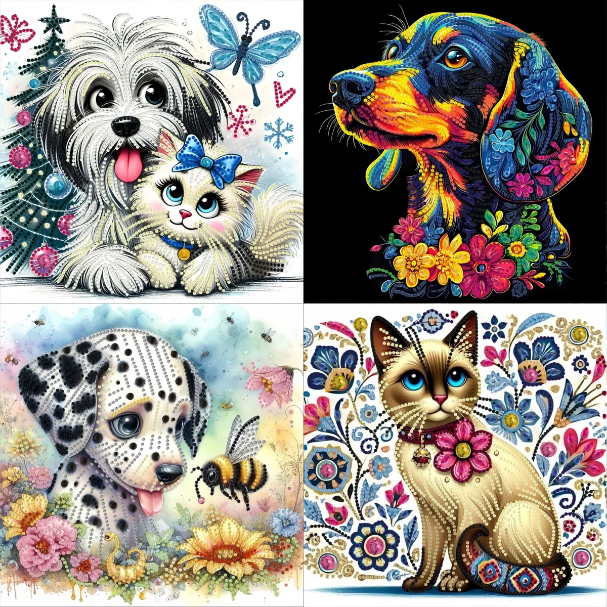 

1 шт./компл. безрамного набора для рисования бриллиантами своими руками с рисунком собаки, подходит для гостиной и спальни