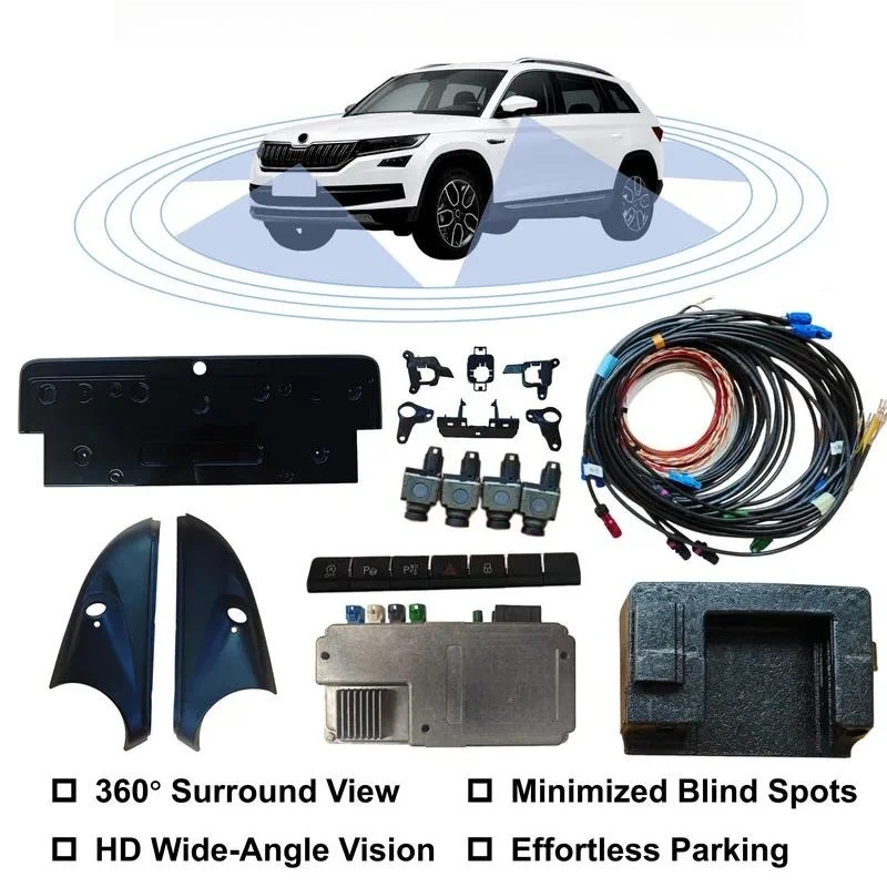 360 Panoramic Surround Area View Camera System for Kodiaq 2016-2024 MQB Parking Assistance Driving Safety Upgrade Retrofit