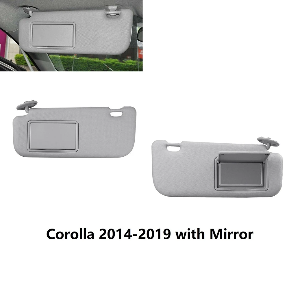 Sun Visor for Toyota Corolla 2014-2019 with Mirror (Gray Left & Right Side) 2