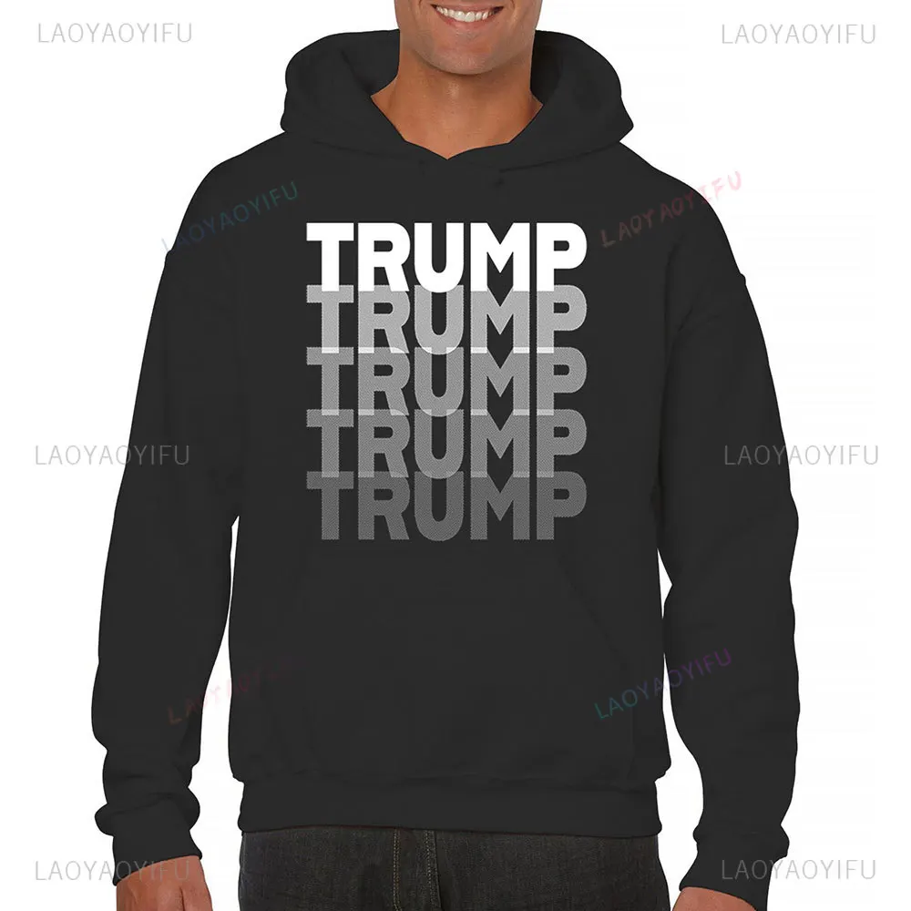 Proud Donald Trump Supporter 47 Sweatshirt MAGA 2024 America First Men Drop-shoulder Sleeve Hoodies Trump Warm Fall Pullover