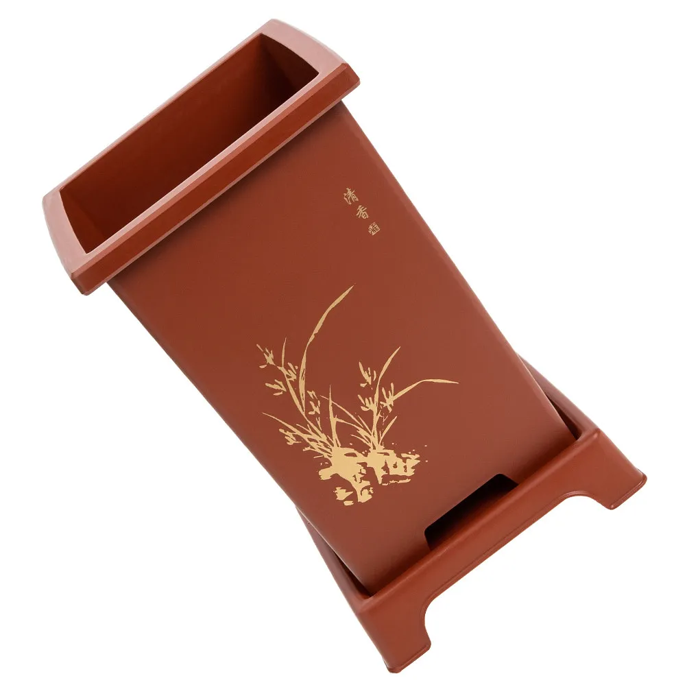 

1Set Resin Orchid Flowerpot Breathable Planter Plant Holder with Drainage Holes for Home Balcony Desk Decorative