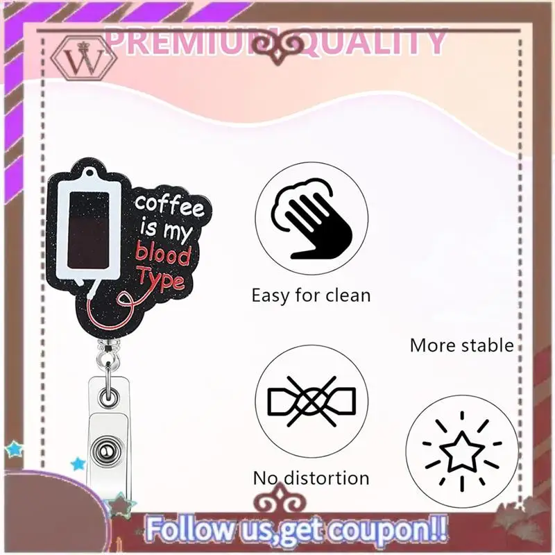 ABBG-Retractable-ID Badge Holder With Clip 5 Pcs Acrylic Badge Reel With Alligator Clip