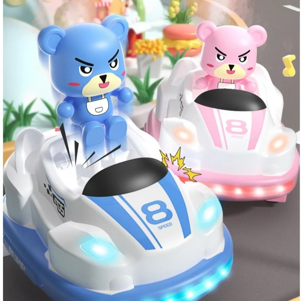 Mini Remote Control Bumper Cars Controlled with Spray, Lights and Music Ejecting Bumper Car Set Go Kart Battle Interaction