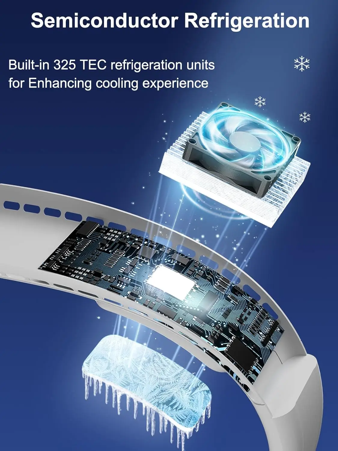 Portable Neck Fan, Upgraded Neck Air Conditioner with 2 Semiconductor Cooling Pads, Wearable Air Conditioner 360° Instant Cooli