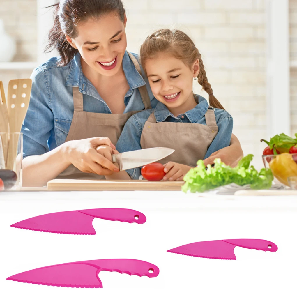 Kids Cooking Sets Real Plastic Children Safe Cutter Bread Cake Lettuce Versatile Dishes Ergonomic Handles Type 29