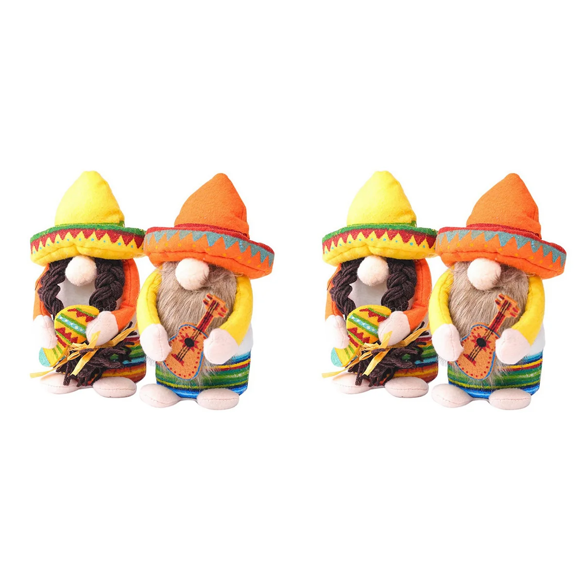 ETRT 2X Fiesta Gnome Couple Tomte for Mexican Taco Tuesday Dwarf Gift Nisse Kitchen Tiered Tray Decoration