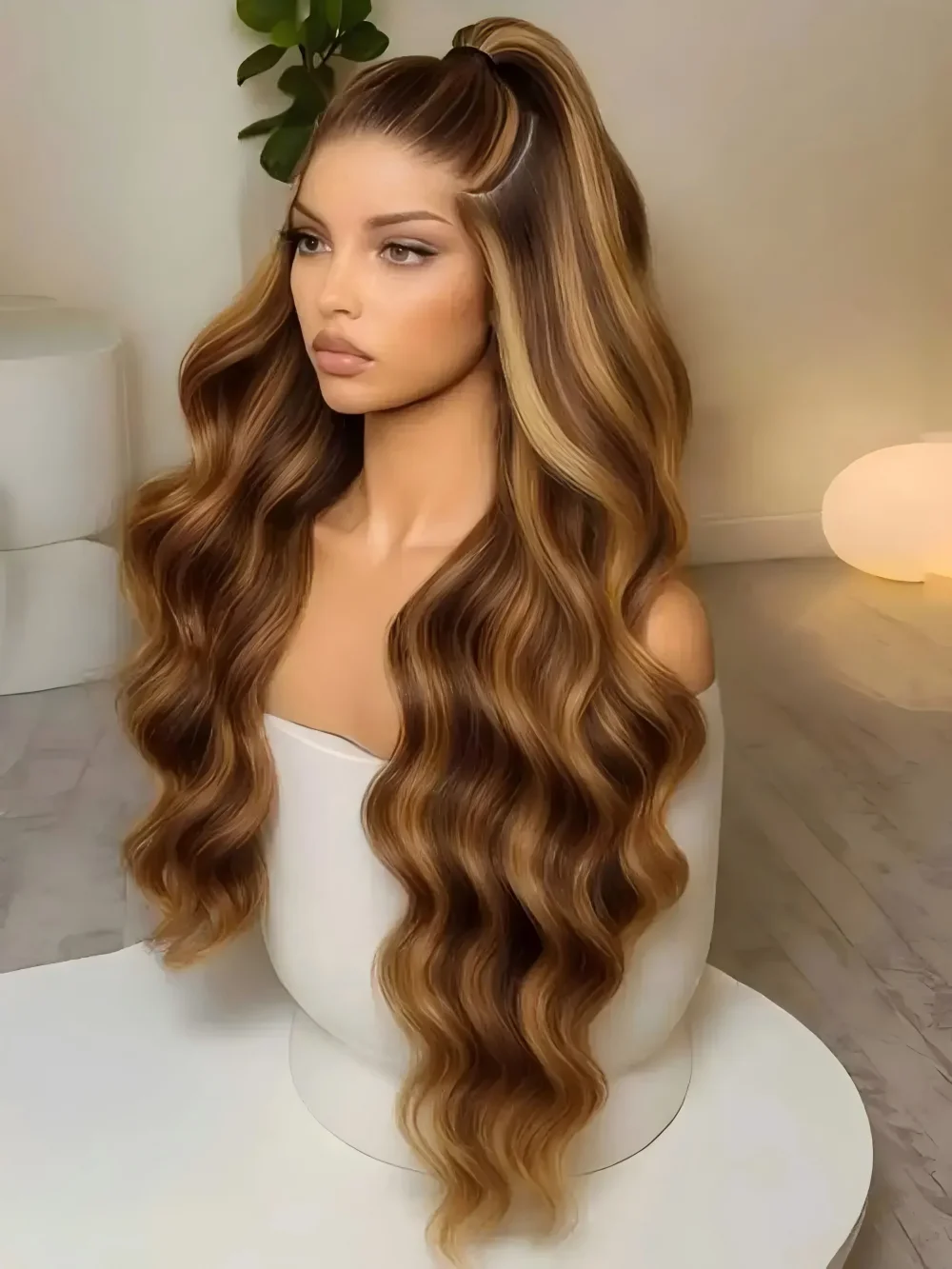 

Парик с кружевной передней частью 13x4, из натуральных волос, с эффектом Body Wave, омбре, цвет медово-русый, для женщин, предварительно проработанный, с эффектом натуральной линии роста волос