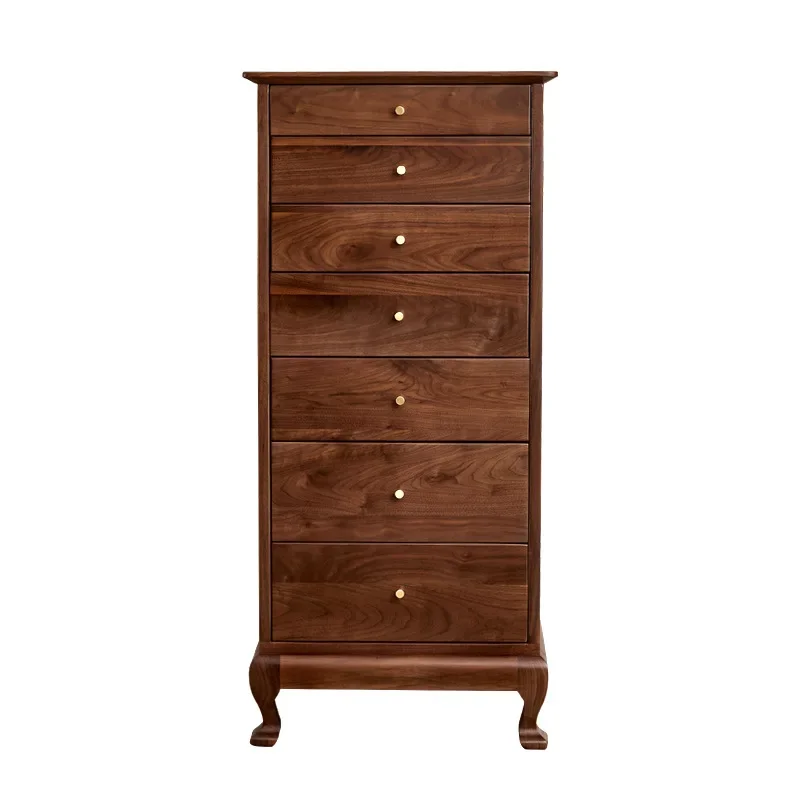 

North American black walnut chest cabinet household bedroom seven chest cabinet simple all solid wood
