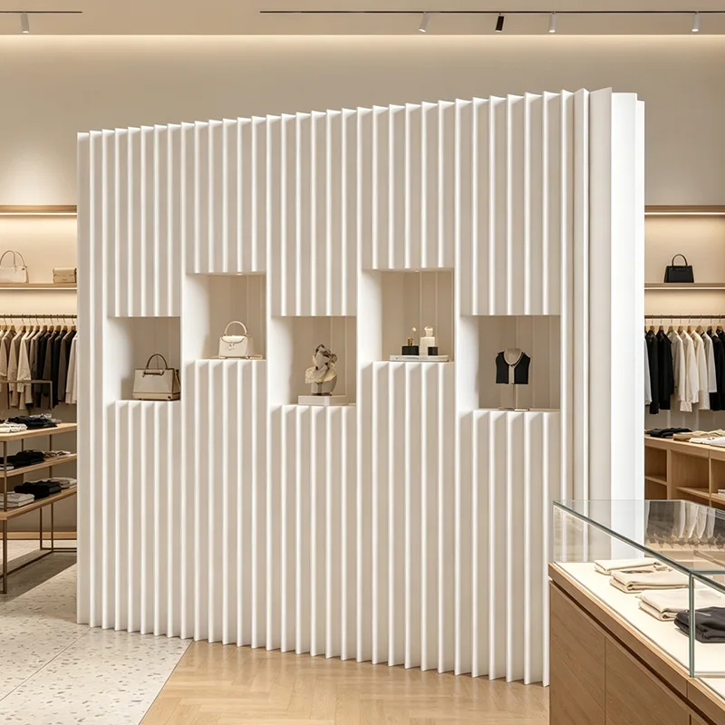 Folding Waterproof Paper Screen Room Divider with Storage Shelf for Room Privacy Wall No Drilling