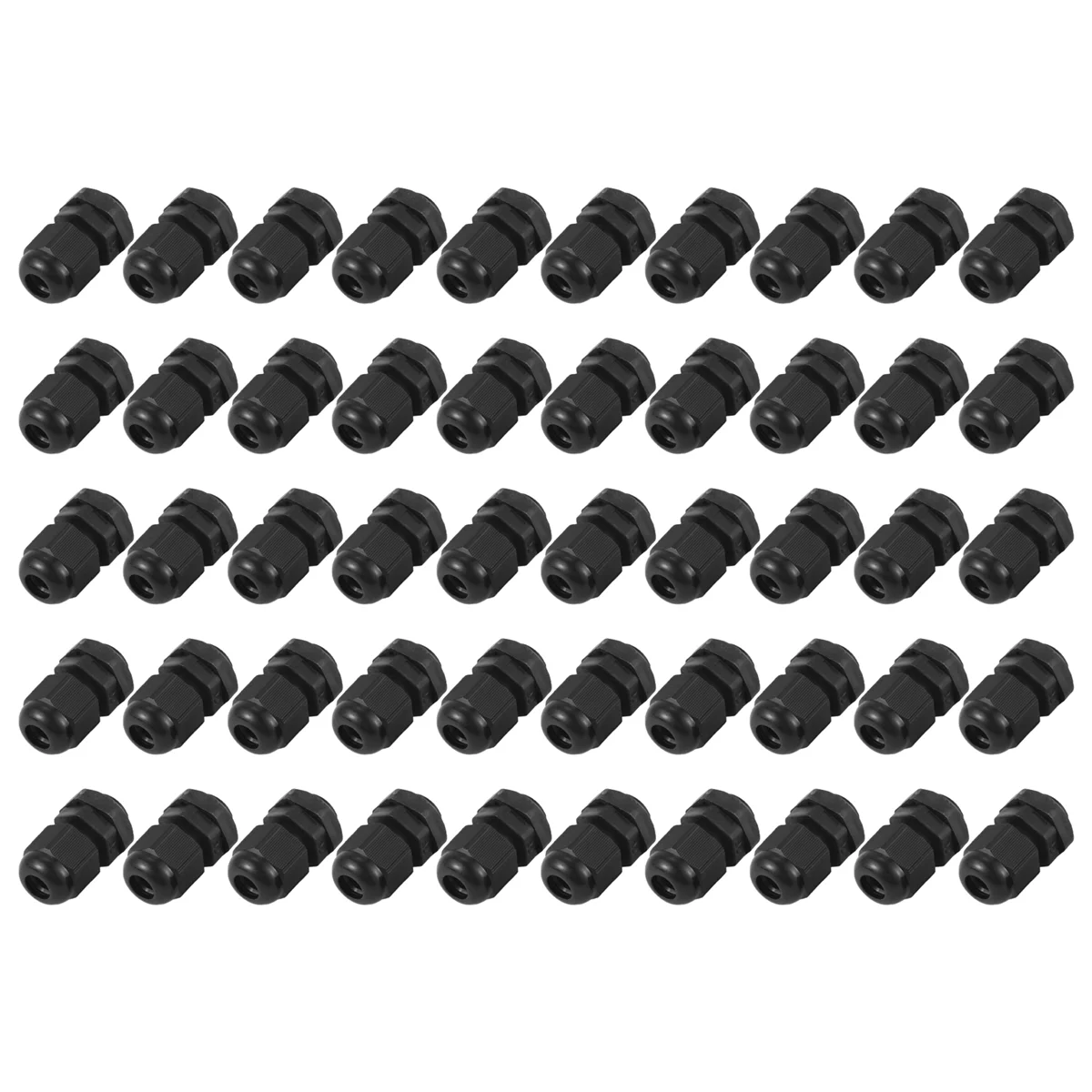 A9oP- PG7 Black Nylon Waterproof Strain Relief,Cord Grip,Cable Gland 3.5-6 mm 50pcs