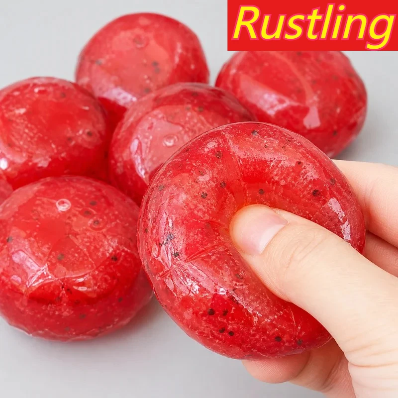 Handmade Watermelon Slushy Squishy Toy Soft Slow Rebound Stress Relief Squeeze Toy Realistic Fruit Simulation Model Rustling