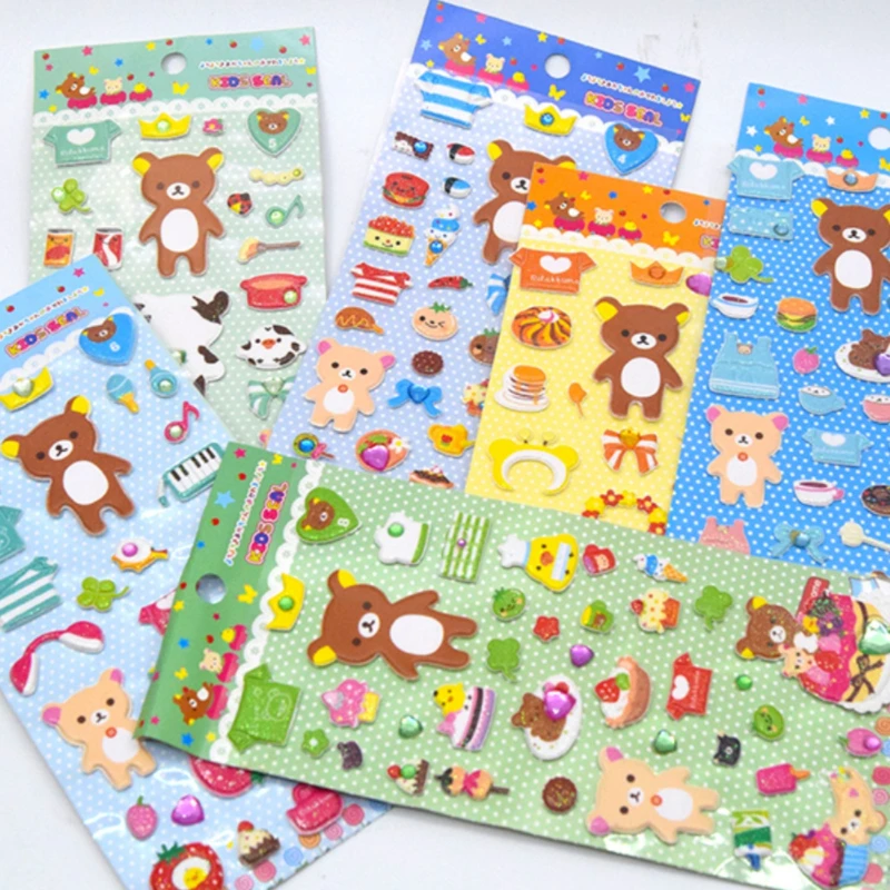 Rilakkumas Cute Little Bear Kawaii Stickers Scrapbooking Diy Journal Stationery Sticker Decoration Children\'s Birthday Gifts