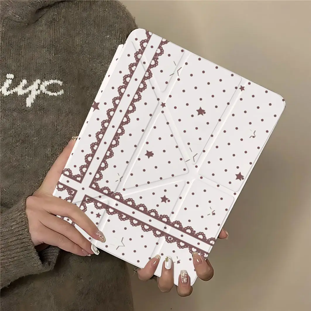 

Чехол INS Lace Stars для планшетов iPad Pro 11 M2 M3 M4 M5 A16 2025, Air 4 5 6 7, 12.9/13/9.7/10.2/10.5/9.7 дюймов, 6-го, 7-го, 8-го, 9-го, 10-го, 11-го поколений