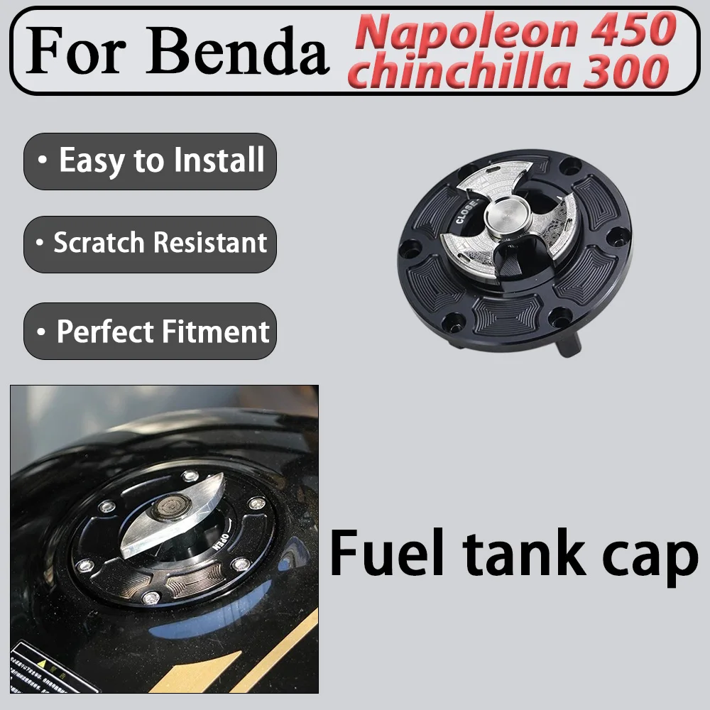For Benda Chinchilla 300 Napoleon 450 Motorcycle Aluminum Fingertip Spinner Quick-Release Fuel Tank Cover Smooth Rotating