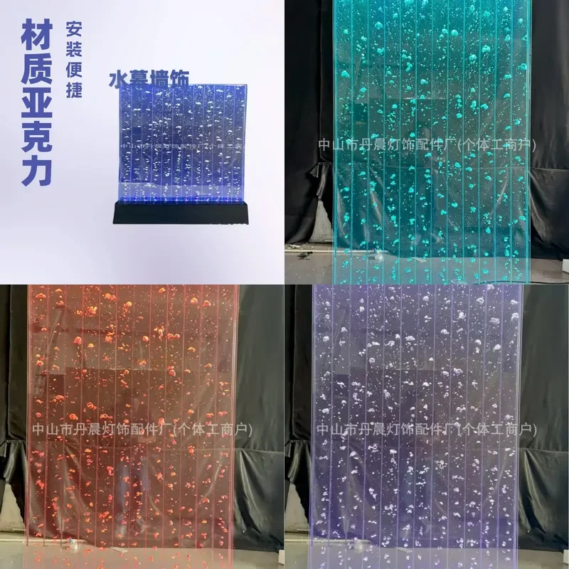 Custom Acrylic Bubble Water Wall Panel Flowing Screen Decor for Living Room Home Interior Design