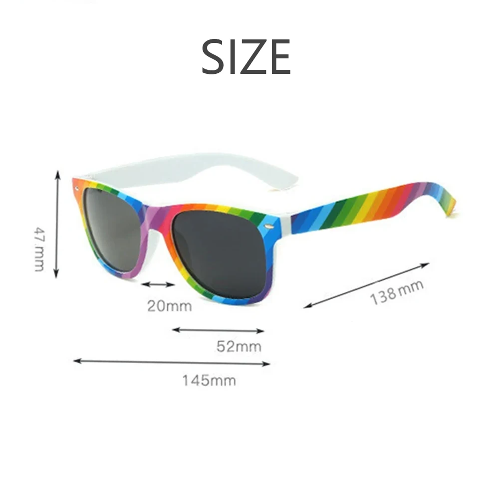 Begreat Classic Retro Rectangular Sunglasses Ladies Brand Retro Travel Rainbow Print Sun Glasses Oculos Lunette De Soleil Femm