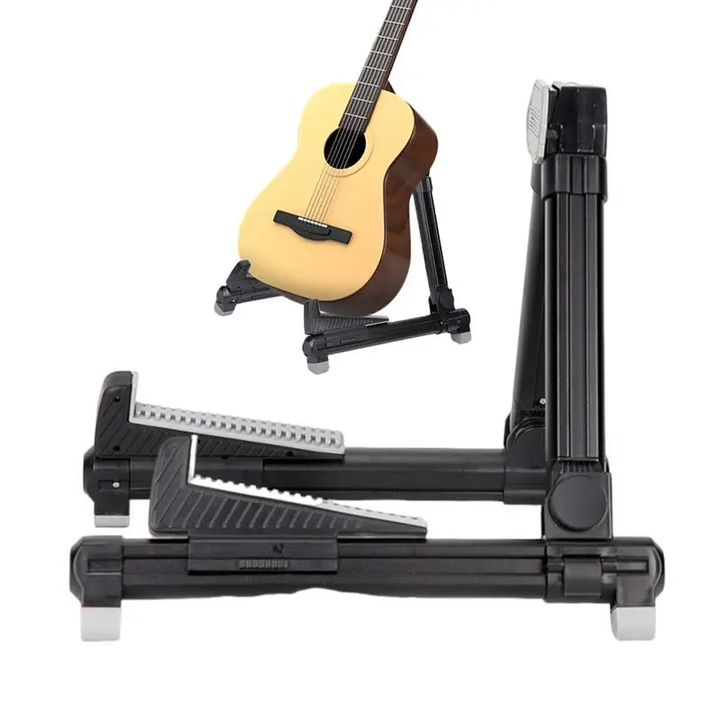

Folding Guitar Stand Adjustable Folding Stand For Electric & Acoustic Instrument Stable Anti-Slip Floor Guitar Holder String