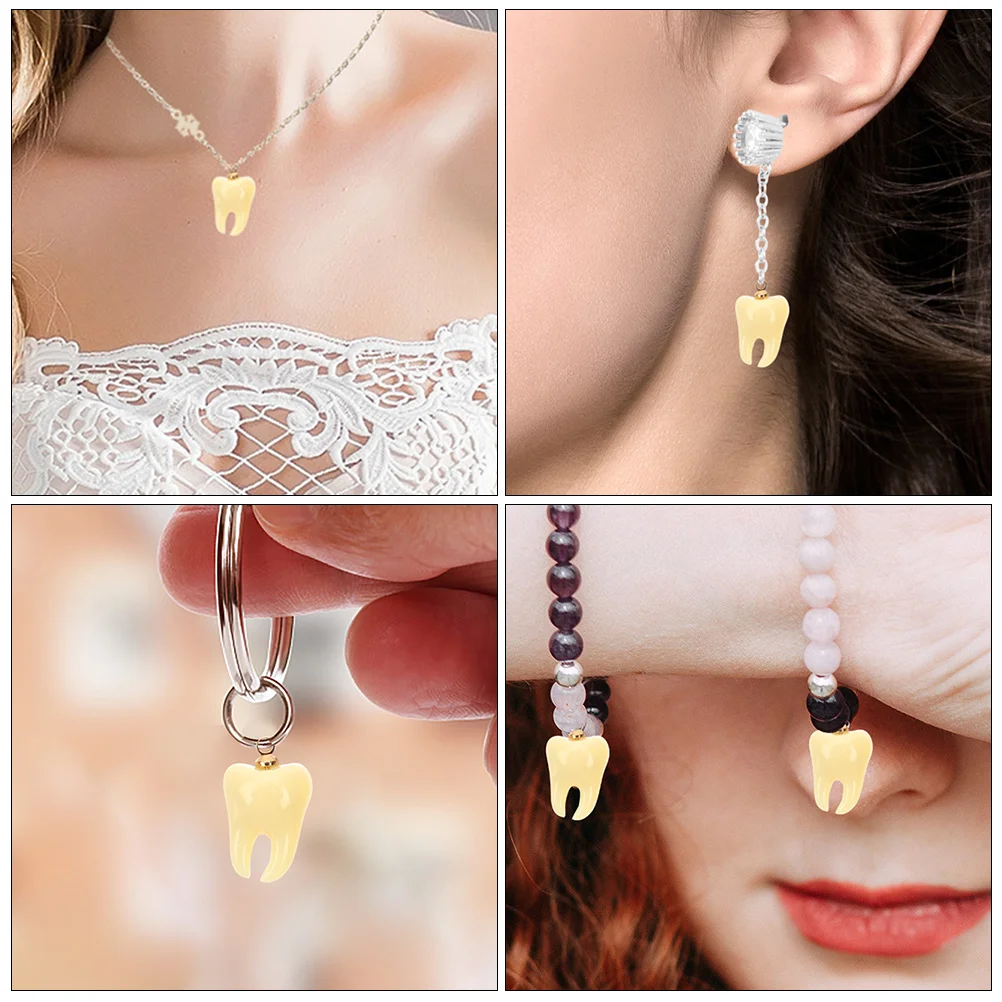 Tooth Shape Pendant Jewelry Charms Ornament Making Small Teeth DIY Mini for Dangle Earrings