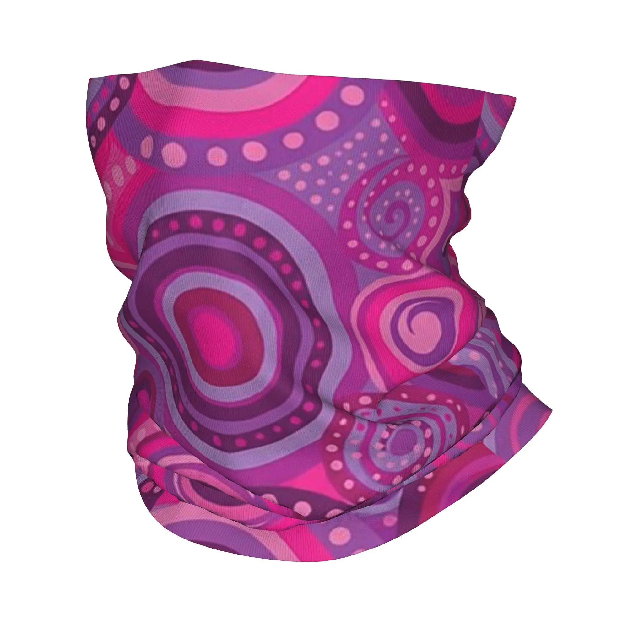 Magenta and Violet Concentric Swirl Bandana Neck Gaiter Printed Magic Scarf Cycling Scarf Running For Men Women Adult Windproof