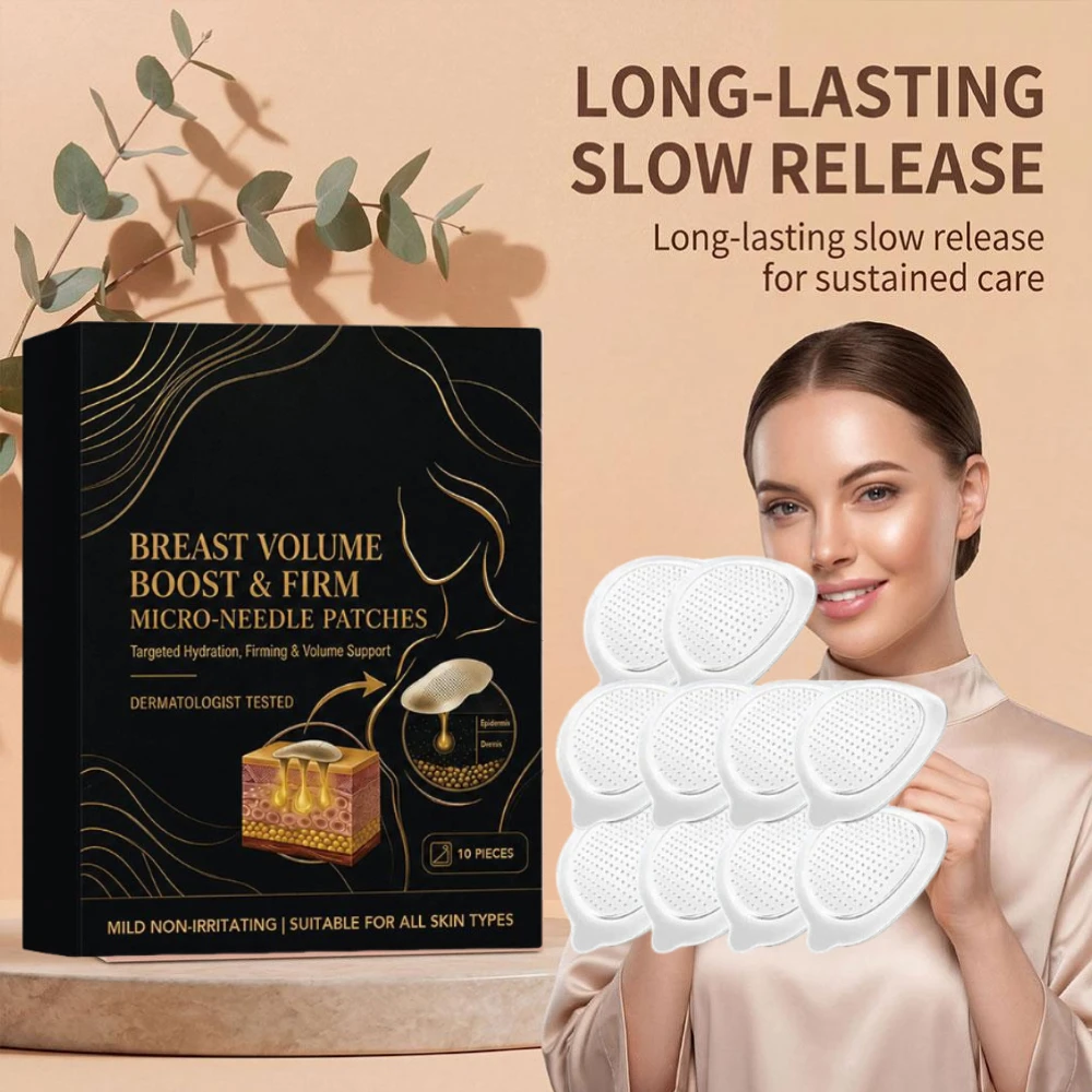 Breast Volume Boost Firm Microneedles Patch 10 Patches Breast Plumping Deep Hydration Targeted Skin Nutrition Fuller Looking