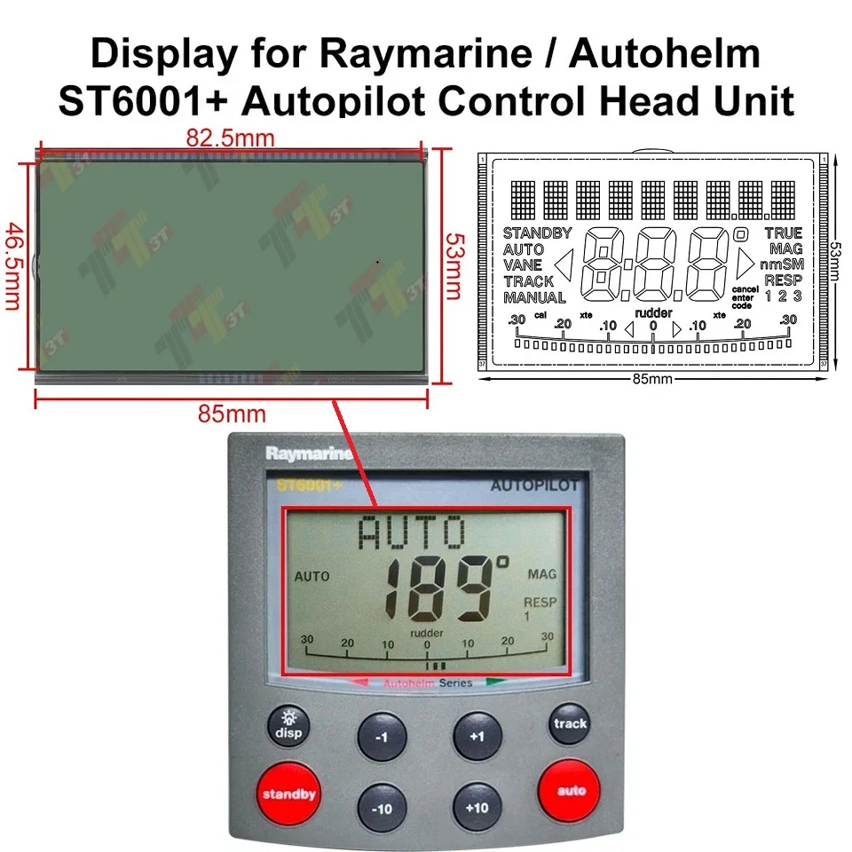 

E12098 Smartpilot Display For RAYMARINE ST6000+ / ST6001 Autopilot Control Multi Head Unit